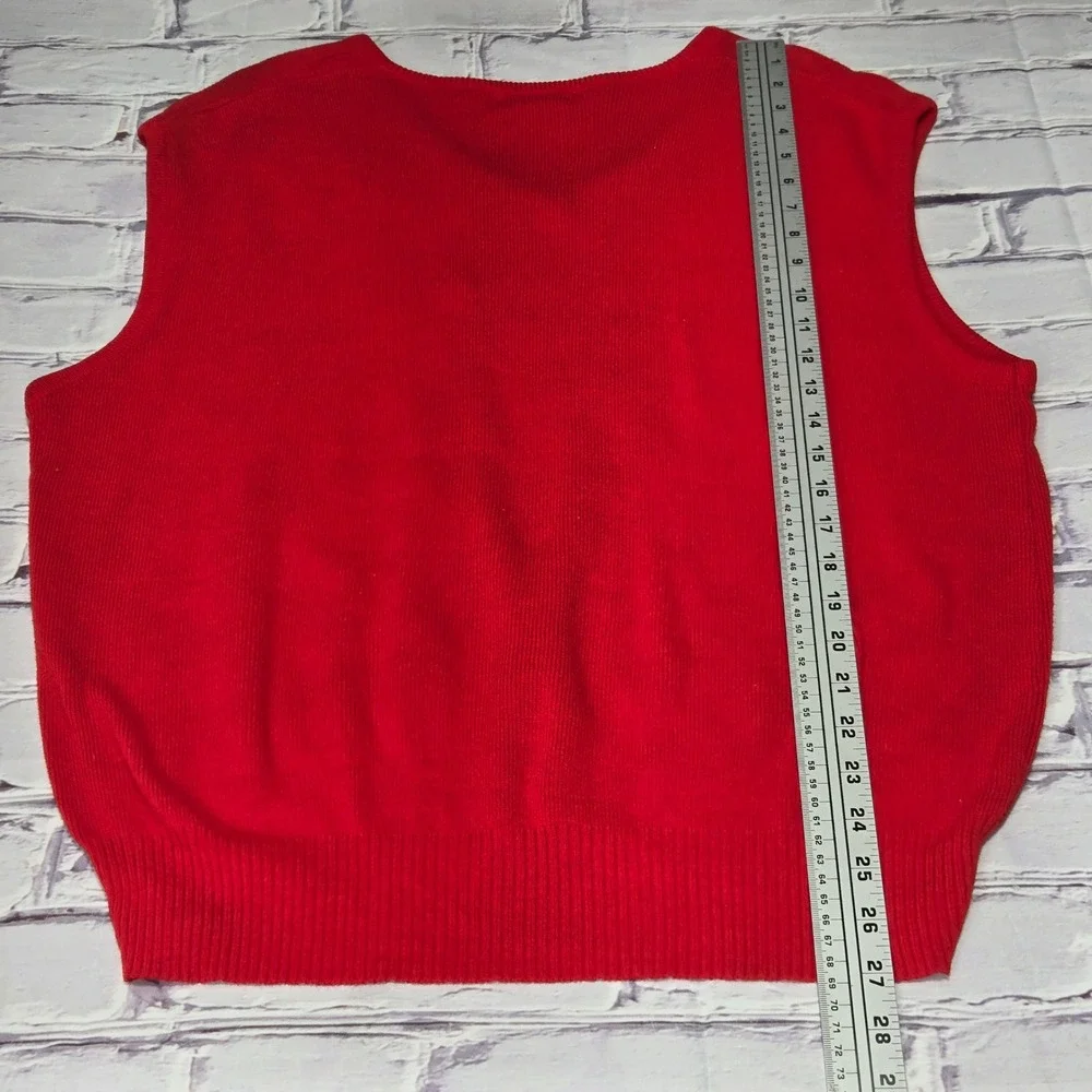 Vintage Lazarus Sweater Vest Red Ohio State Brutus Buckeye NCAA Football Mens 46